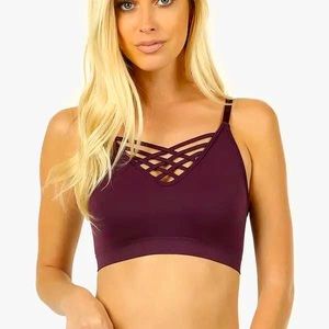 Strappy Bralette - Burgandy (Unpadded)